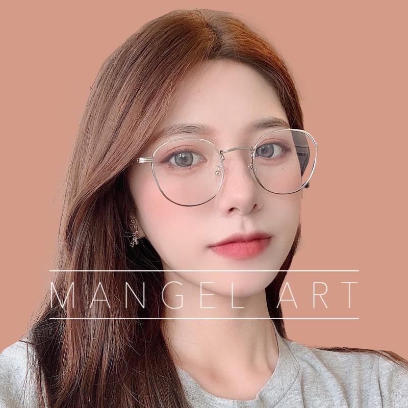 [mangel art] 韓版復古金屬圓框橢圓框造型眼鏡潮流行鏡框復古著眼鏡氣質學院瘋格日系日本韓國風文青-細節圖2