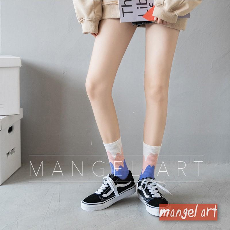 [mangel art] 韓版日系漸層波浪中筒襪少女襪長襪運動襪純棉襪透氣潮流波浪紋冰棒雪糕ig網美網紅潮流行襪-細節圖8