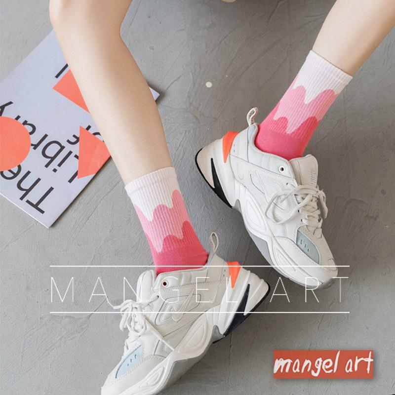 [mangel art] 韓版日系漸層波浪中筒襪少女襪長襪運動襪純棉襪透氣潮流波浪紋冰棒雪糕ig網美網紅潮流行襪-細節圖9