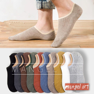 [mangel art] 大地色系多色日系韓版男生腳踝襪隱形襪短襪透氣吸汗含防滑止滑矽膠流行搭配棉襪