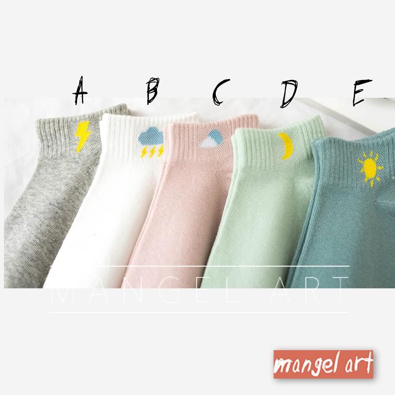 [mangel art] 可愛流行五色天氣短襪踝襪少女襪韓國風格日系韓版日本潮流女生襪子-細節圖7