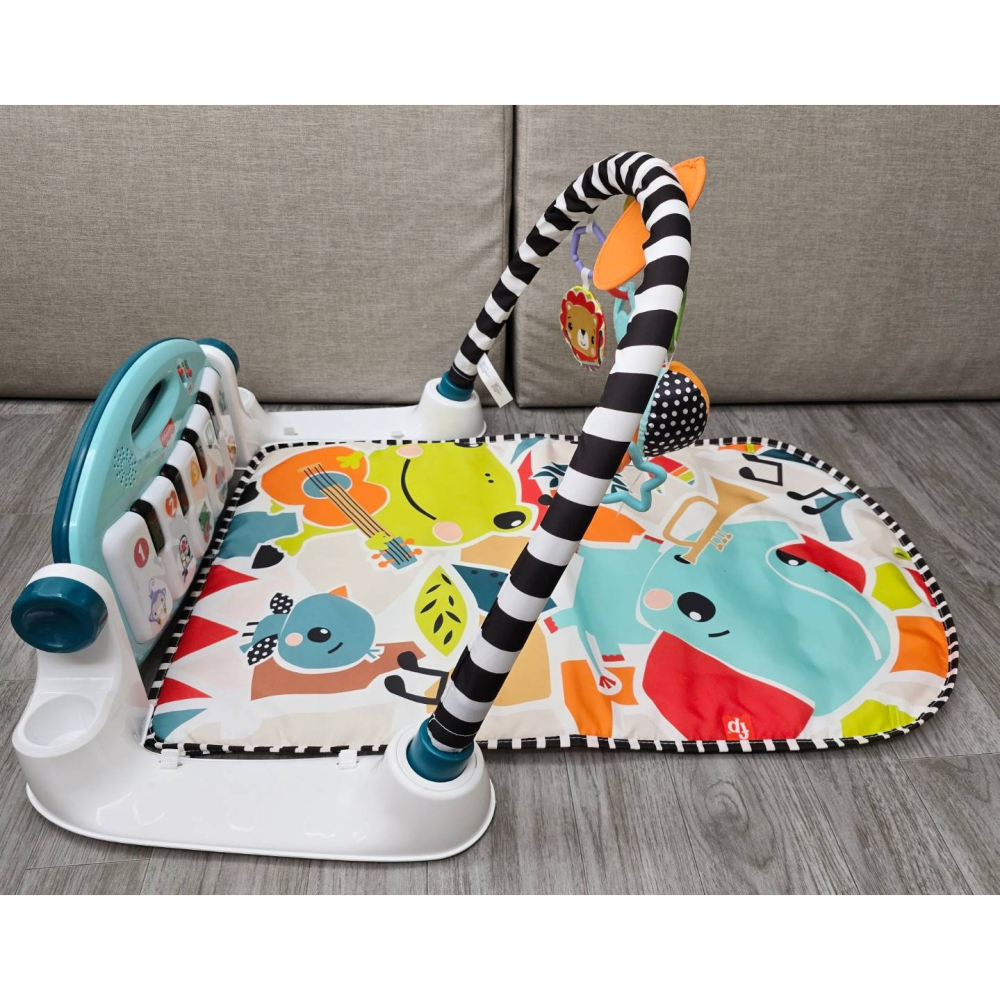 🎀MT玩具出租🎀 美國 Fisher-Price 費雪可愛動物健力架-藍色 新版 踢踢琴 三合一健力架 台中玩具出租-細節圖4