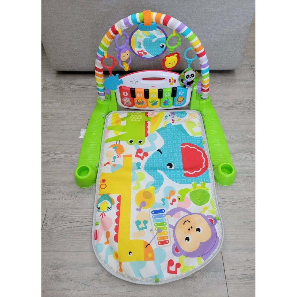 🎀MT玩具出租🎀 美國 Fisher-Price 費雪可愛動物鋼琴健身器 踢踢琴 三合一健力架-細節圖2