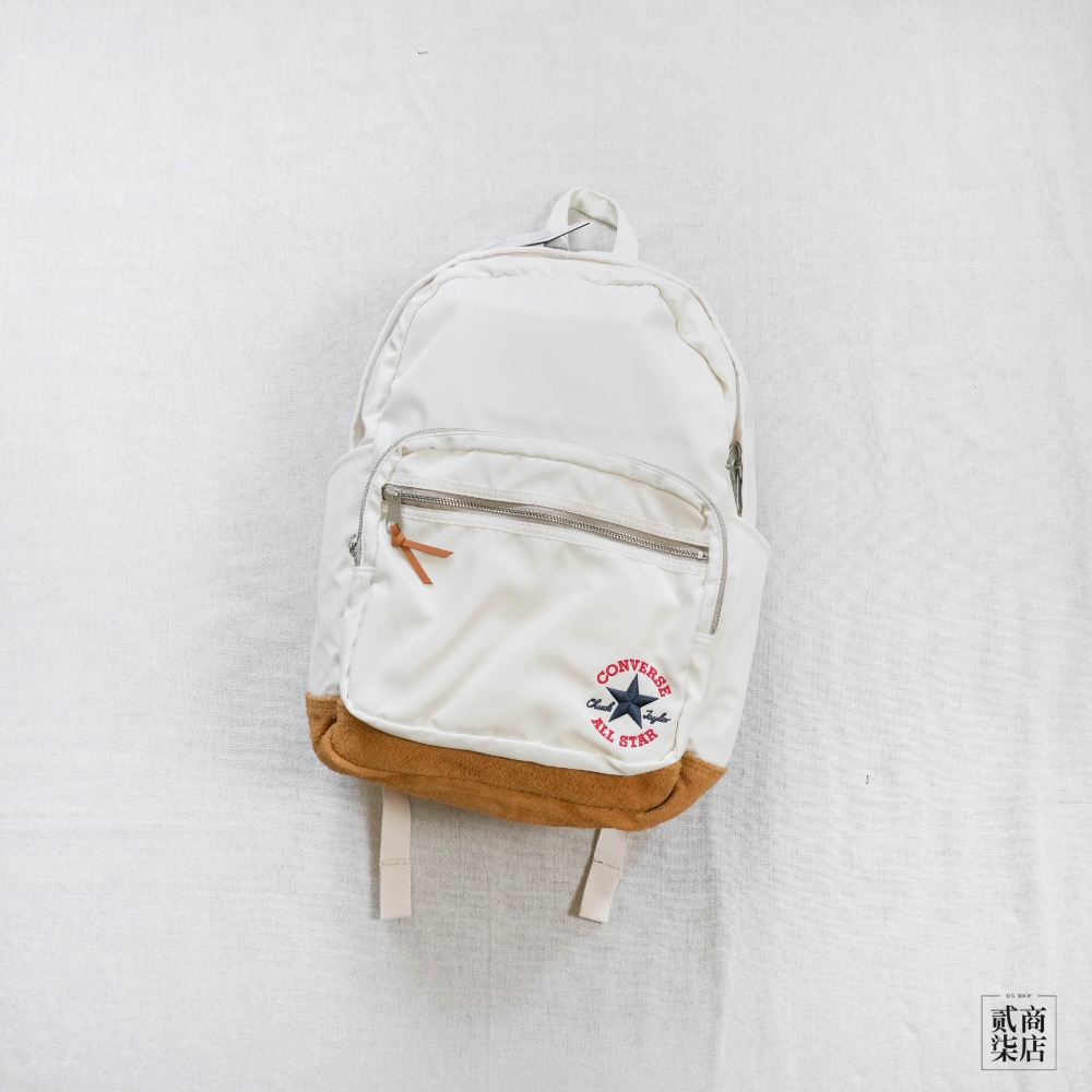 貳柒商店) Converse BackPack 後背包 書包 復古 白色 黑色 防潑水 麂皮底 10025477-A02-細節圖6