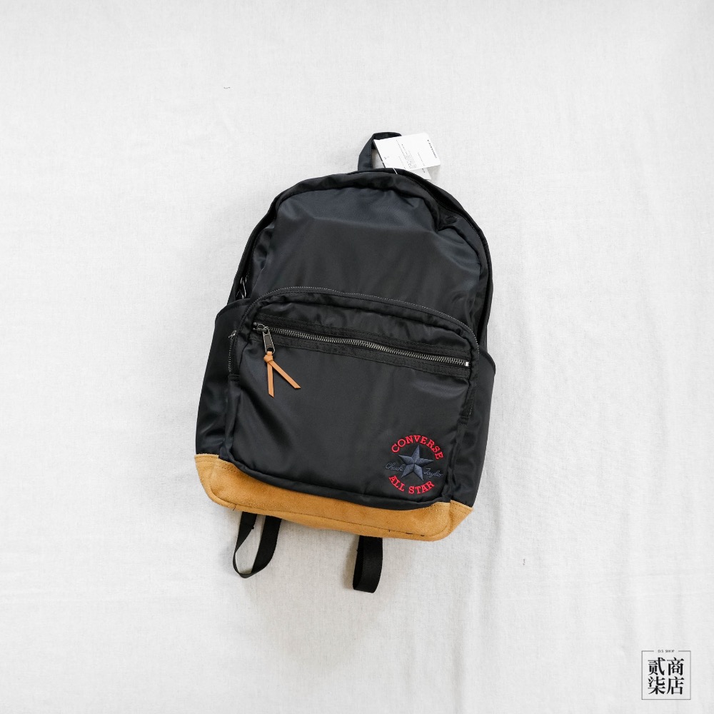 貳柒商店) Converse BackPack 後背包 書包 復古 白色 黑色 防潑水 麂皮底 10025477-A02-細節圖7