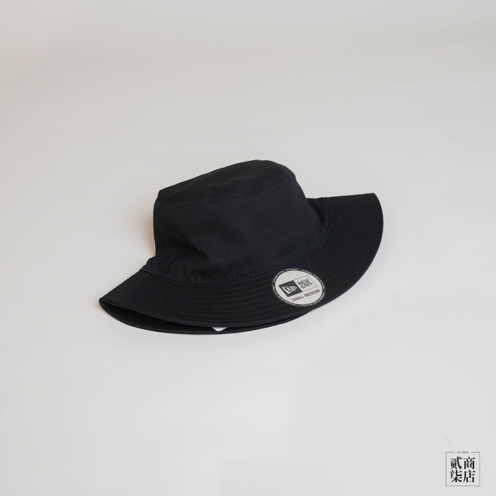 貳柒商店) New Era Bucket Hat 黑色 全黑 基本款 素面 經典 漁夫帽 遮陽帽 NE13090090-細節圖3