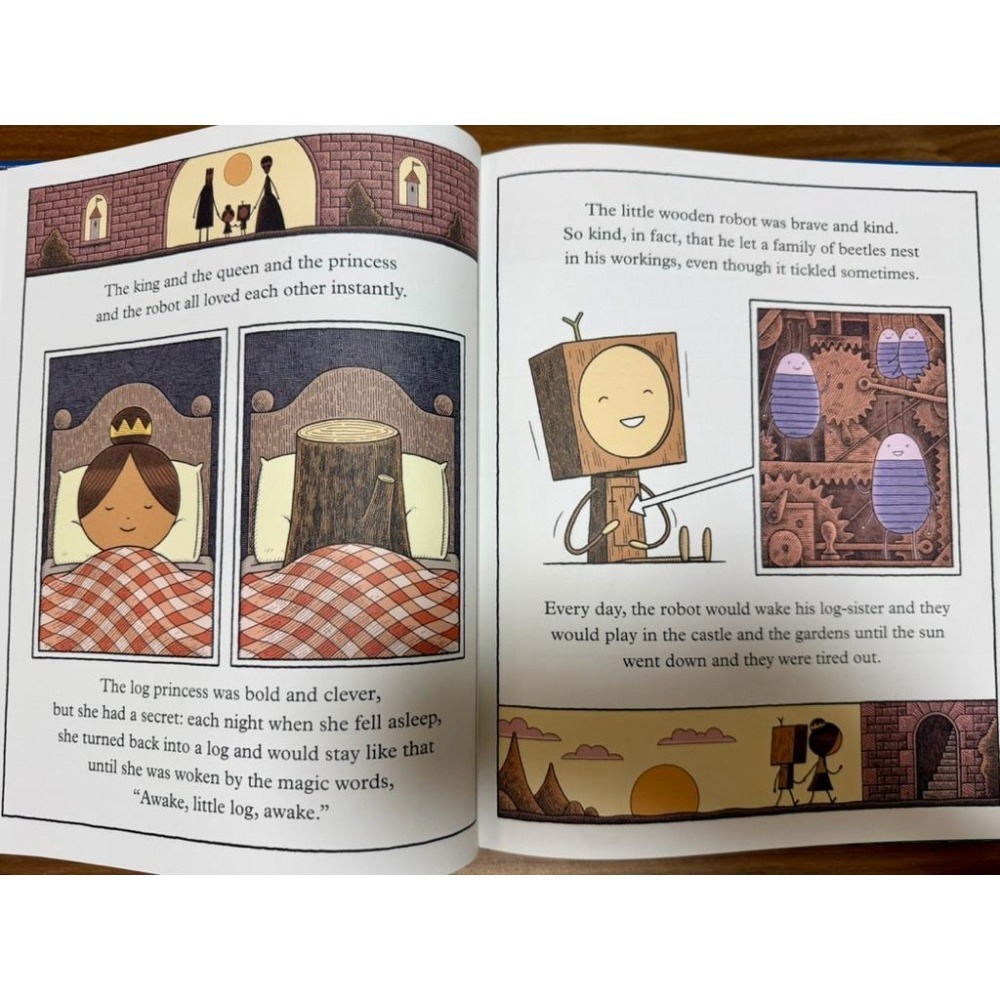 全新 Little Wooden Robot and the Log Princess 精裝｜英文繪本｜勇氣 冒險-細節圖4
