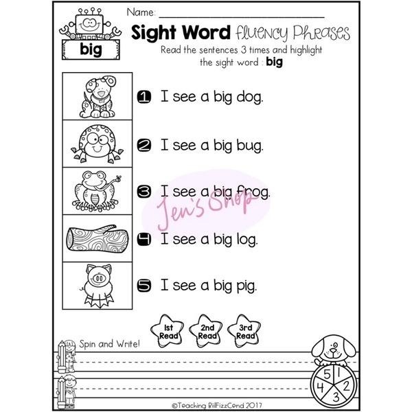 I Can Read! Sight Word Phrases |  學習單 | 幼兒英語 英文 高頻字測試 課後練習-細節圖6