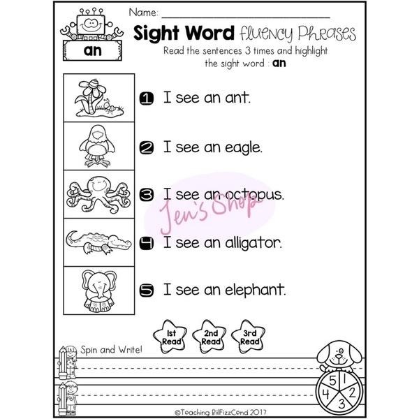 I Can Read! Sight Word Phrases |  學習單 | 幼兒英語 英文 高頻字測試 課後練習-細節圖8