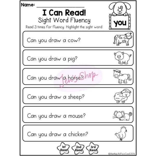 I Can Read! Sight Word Phrases |  學習單 | 幼兒英語 英文 高頻字測試 課後練習-細節圖9