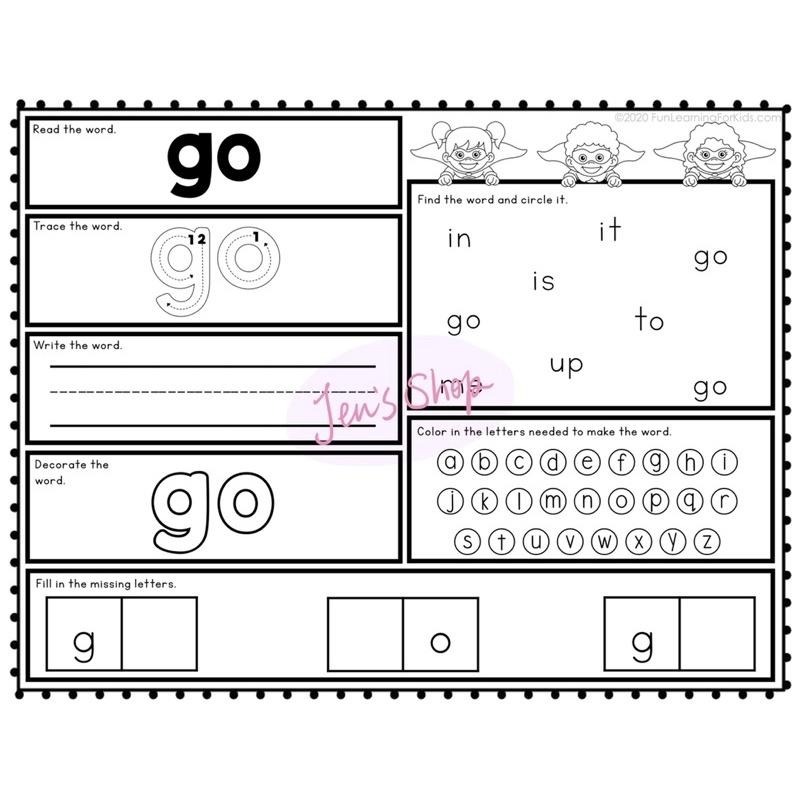 A~Z Sight Words 高頻字 | 學習單 | 幼兒英文 Pre-K 學齡前 常見字 英語教材 英文啟蒙-細節圖5