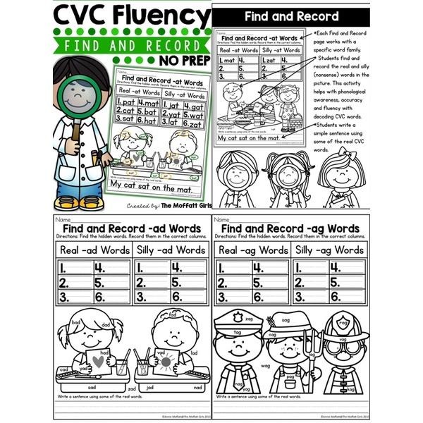 多款CVC Phonics Word Family | 學習單 | 英文 自然發音 幼兒英文啟蒙 學齡前英文 閱讀理解-細節圖5