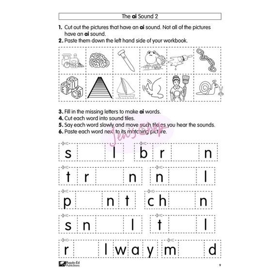 Long Vowels 剪貼趣 | 學習單 | 幼兒英文 英語啟蒙 英語教材 自然發音 精細動作練習 自學-細節圖2