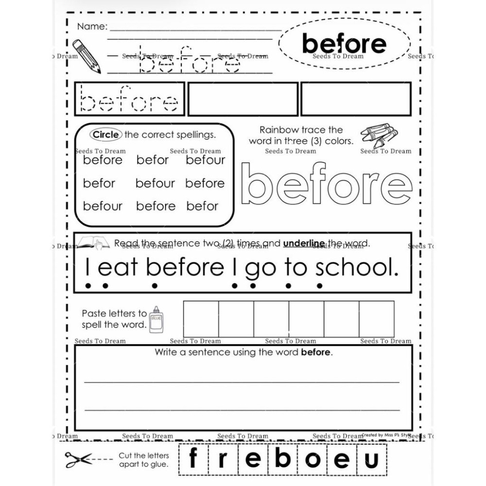 ✏️分級高頻字綜合練習｜學習單｜sight words 幼兒園 國小低年級 英語啟蒙 教材 幼兒英文-細節圖6
