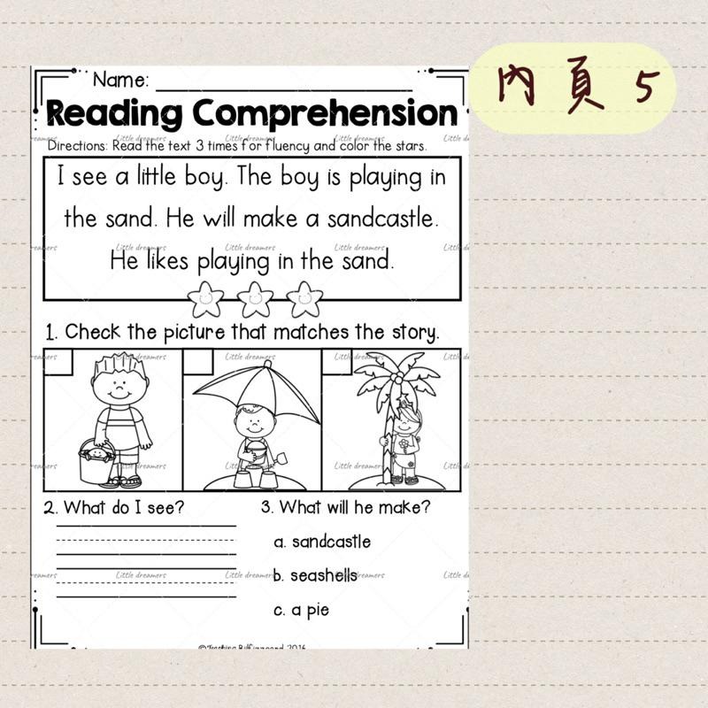 綜合 初級閱讀理解 Reading Comprehension｜英文學習單｜兒童英文啟蒙 英文教材 教學素材-細節圖6