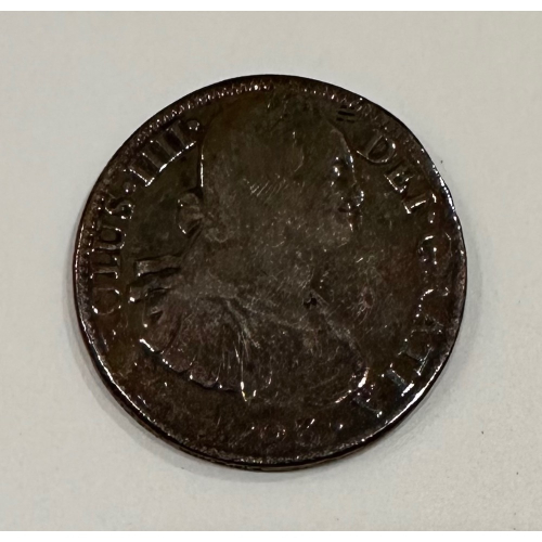 1793年 西屬墨西哥 卡洛斯 四世 雙柱 銀幣 [鴻兔小舖]