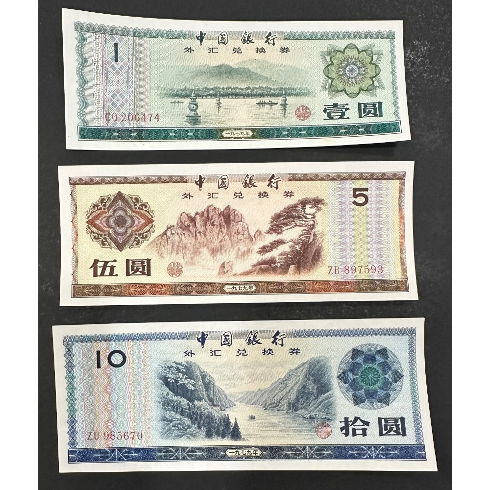 中國銀行 外匯兌換券 外匯券 外滙 外汇  9張 全套 壹角 伍角 壹圓 伍圓 拾圓 伍拾圓 壹佰圓［鴻兔小舖］-細節圖5