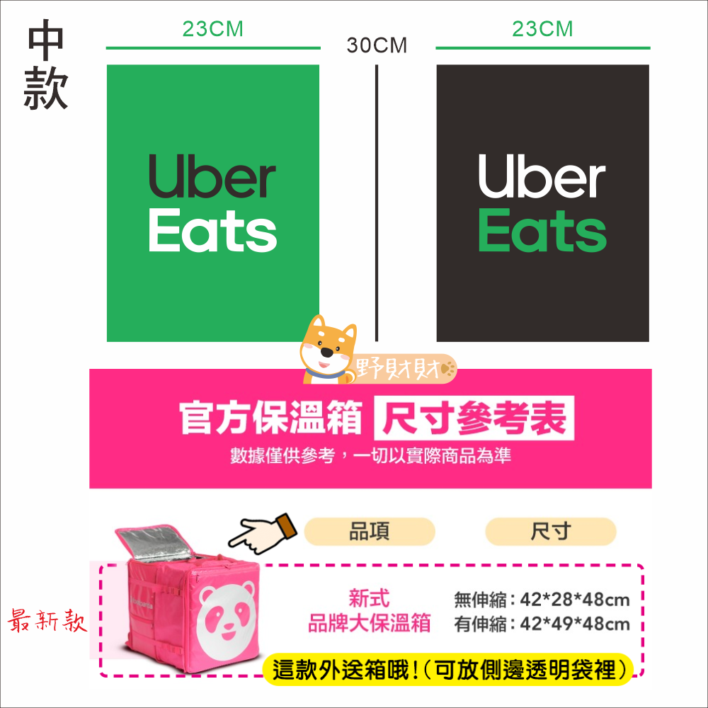 野財財⭐ 各種款 UberEats 選用高彩度相片紙+防水+防曬+上膜+不沾黏油墨在外送箱包 不起霧 外送箱 外送包-細節圖7