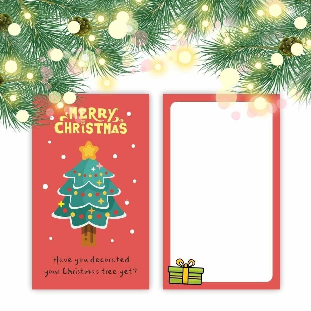 野財財⭐ 聖誕節名片小卡（雙面）10張/入｜聖誕名片 迷你小卡 聖誕賀卡 聖誕卡 聖誕球卡 聖誕樹 耶誕小片 聖誕吊牌卡-細節圖2