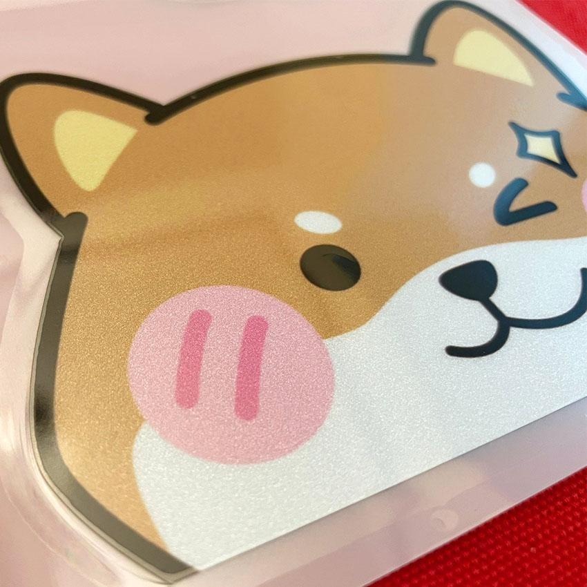 野財財⭐ 啾咪柴犬~汪汪車貼｜防水貼紙 柴犬貼紙 汽車貼紙 撕下貼紙不留膠 柴犬車貼 汽車後窗玻璃 可愛柴犬車貼 汪汪貼-細節圖6