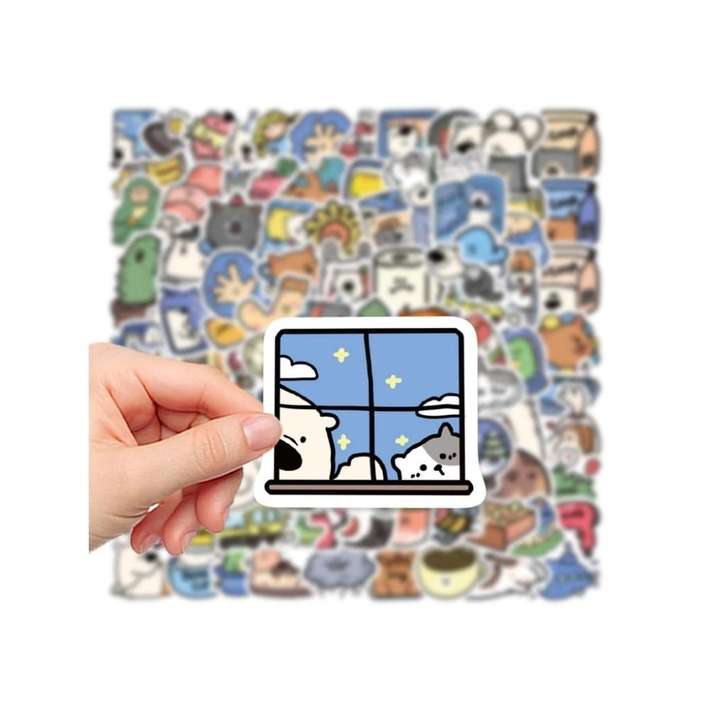 野財財⭐  超萌擬人可愛風格貼紙（10張/入）超萌可愛貼紙 (烘焙 文具 小狗 家具 熊熊 廚具貼紙)-細節圖4