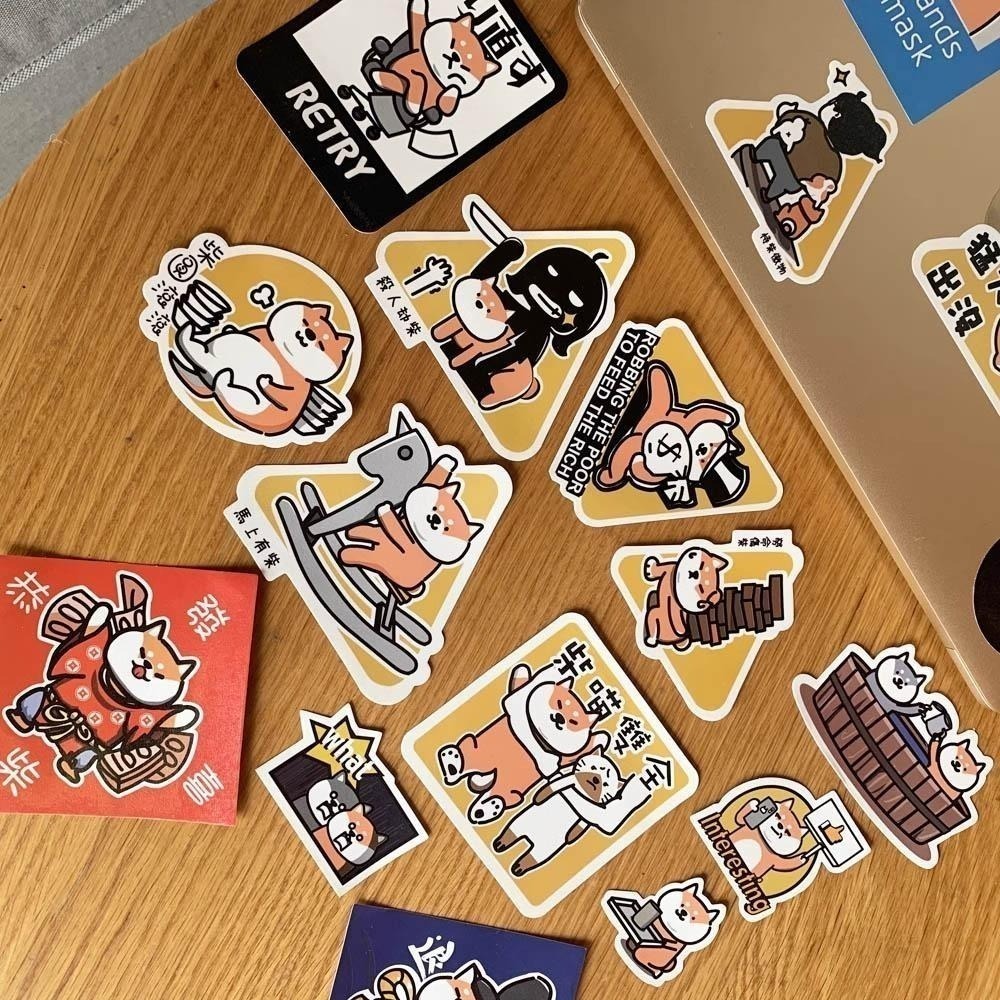 野財財⭐ 柴犬標語有梗貼紙 防水無痕膠（3張/入）搞笑柴犬貼紙 防水貼紙 柴犬貼紙 柴犬手帳貼紙 柴犬語錄貼 柴犬貼紙-細節圖5