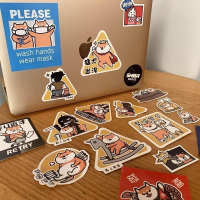 野財財⭐ 柴犬警示標語貼紙 防水無痕膠｜搞笑柴犬貼紙 防水貼紙 柴犬貼紙 柴犬手帳貼紙 柴犬語錄貼 白木柴犬貼紙 柴犬貼