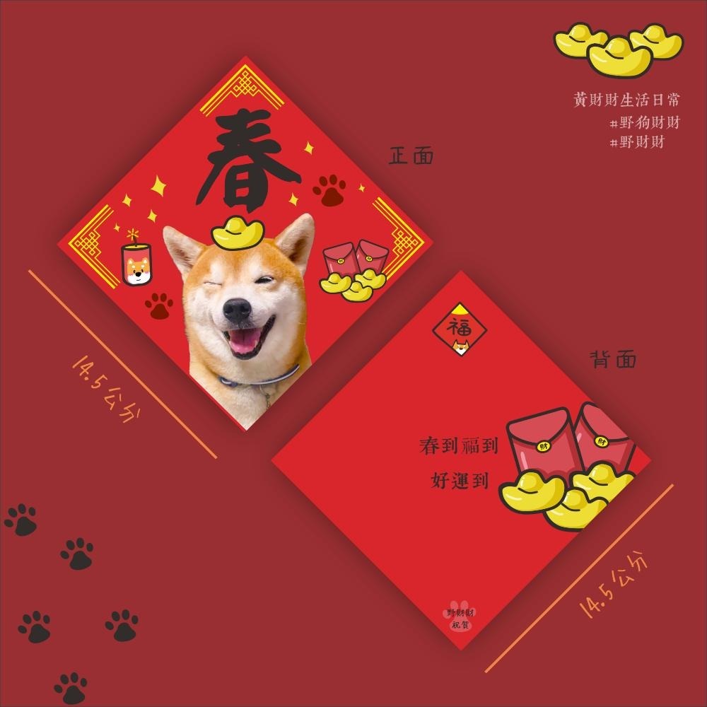 野財財⭐ 雙面都有圖案 柴犬春聯｜春字春聯 可愛柴犬啾咪你 寵物春聯-細節圖2