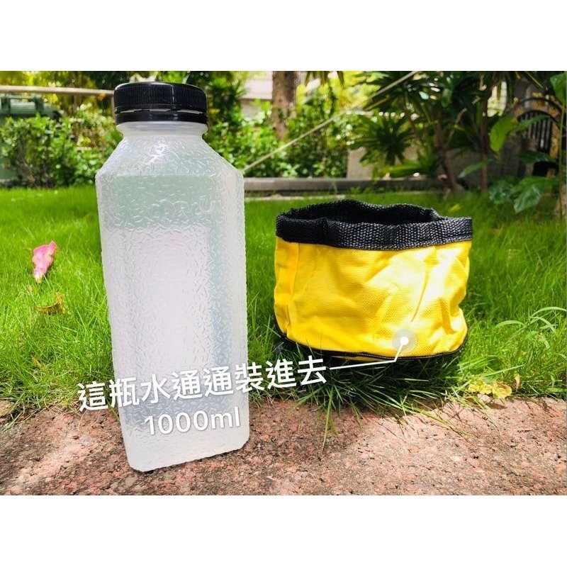 野財財⭐ 寵物旅行收納碗｜毛小孩的小腰包 超大空間 不佔空間 外出攜帶方便 裝水 食物 零食 寵物防水碗 牛津布碗-細節圖6