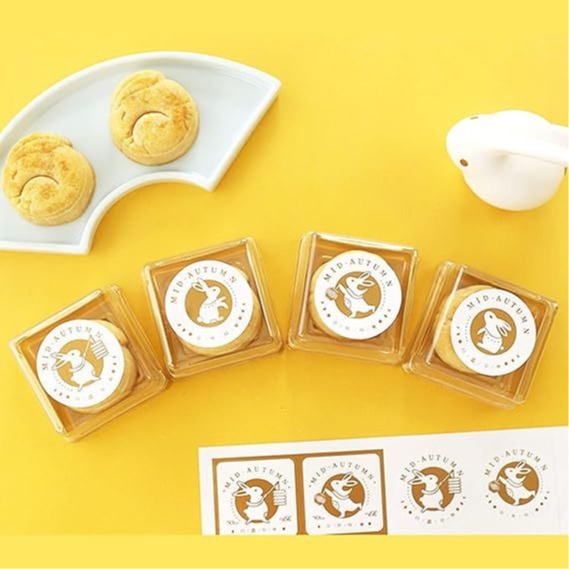 野財財⭐ 月兔燙金貼紙（16張/入）4.5cm 金兔貼 中秋貼紙 中秋節貼 送禮貼紙 中秋包裝貼 月餅禮物貼 烘焙貼紙-細節圖4