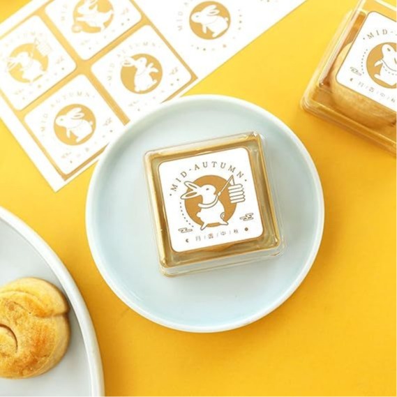 野財財⭐ 月兔燙金貼紙（16張/入）4.5cm 金兔貼 中秋貼紙 中秋節貼 送禮貼紙 中秋包裝貼 月餅禮物貼 烘焙貼紙-細節圖5