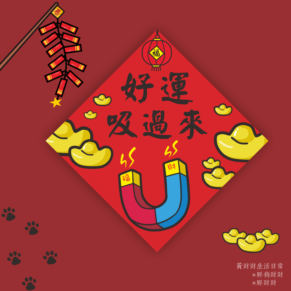 野財財⭐ 好運吸過來春聯｜福財磁鐵好運馬上來 14.5公分 招財春聯 財多春聯 賺爆春聯 過年春聯 開運春聯 有趣春聯-細節圖2