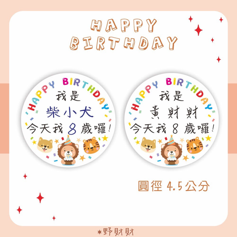 野財財⭐ 生日慶生分享貼紙（18張/入）分享禮物貼 禮物貼 送禮貼紙 封口貼 幼稚園 小學 幼稚園禮物 包裝貼 慶生貼紙-細節圖2