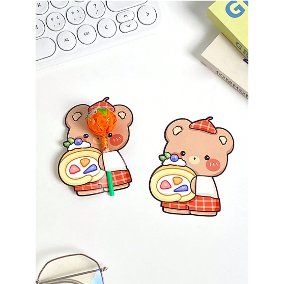野財財⭐棒棒糖動物插卡紙（10張）聖誕禮物 婚禮小物 生日禮 小朋友禮物 棒棒糖卡 幼稚園 小學 兒童節禮物 結緣品-細節圖3