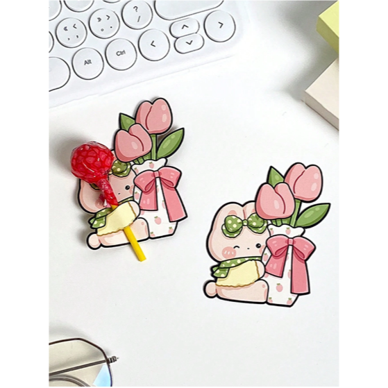 野財財⭐棒棒糖動物插卡紙（10張）聖誕禮物 婚禮小物 生日禮 小朋友禮物 棒棒糖卡 幼稚園 小學 兒童節禮物 結緣品-細節圖7