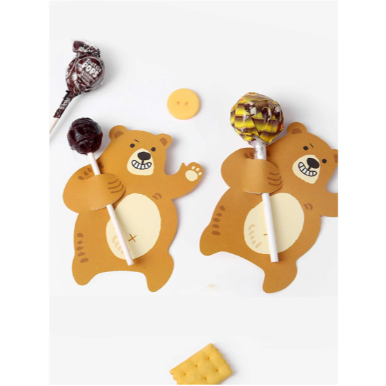 野財財⭐棒棒糖動物插卡紙（10張）聖誕禮物 婚禮小物 生日禮 小朋友禮物 棒棒糖卡 幼稚園 小學 兒童節禮物 結緣品-規格圖8