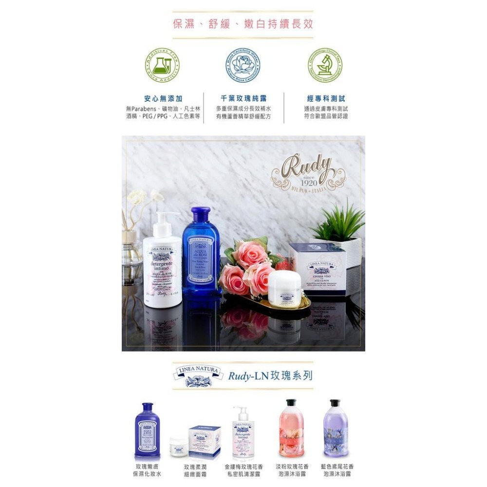 義大利LineaNatura金縷梅玫瑰花香私密清潔露250ml-細節圖4