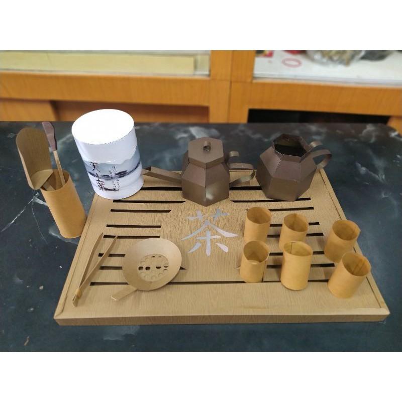 【玉華香舖】紙紮 茶具 全紙製 茶具組 (茶壺 茶杯組) 純手工立體製作 紙紮 紙紮屋 紙屋 往生用品 清明 祭祖-細節圖2