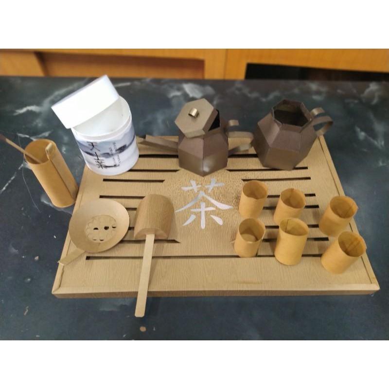 【玉華香舖】紙紮 茶具 全紙製 茶具組 (茶壺 茶杯組) 純手工立體製作 紙紮 紙紮屋 紙屋 往生用品 清明 祭祖-細節圖3
