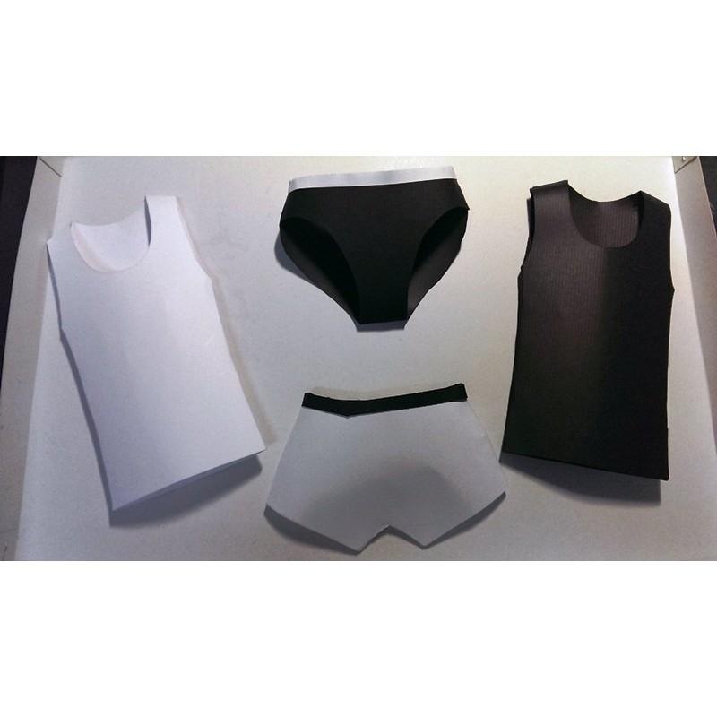 玉華香舖 男性內衣褲組(LKN03) 男用內衣內褲 純手工立體製作 金紙 紙藝 紙紮 紙衣 紙扎 往生用品 祭拜用品-細節圖2