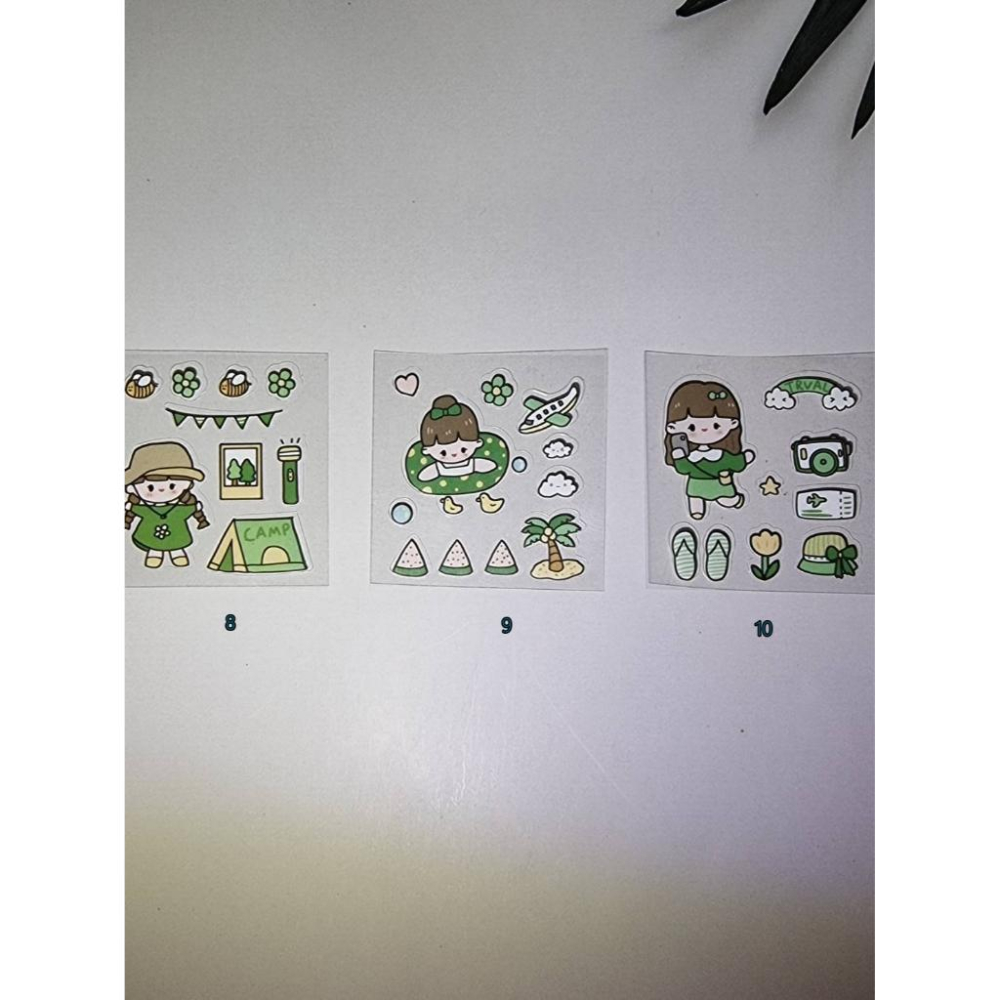 水族園藝百貨-3c生活用品五金雜貨區-50組可愛人物卡通動物文字貼紙-通透明PVC貼畫創意手機貼卡Y手帳素材防水咕卡貼紙-細節圖2