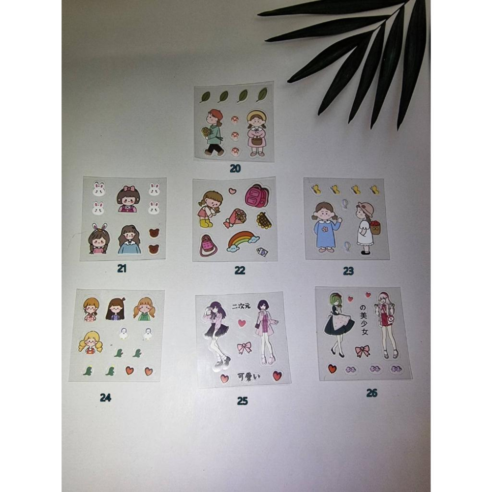 水族園藝百貨-3c生活用品五金雜貨區-50組可愛人物卡通動物文字貼紙-通透明PVC貼畫創意手機貼卡Y手帳素材防水咕卡貼紙-細節圖5