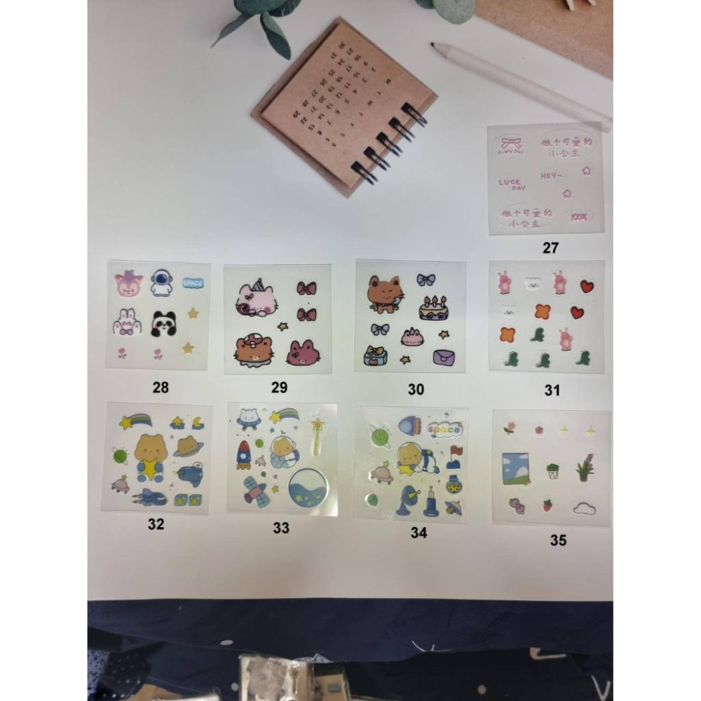水族園藝百貨-3c生活用品五金雜貨區-50組可愛人物卡通動物文字貼紙-通透明PVC貼畫創意手機貼卡Y手帳素材防水咕卡貼紙-細節圖6
