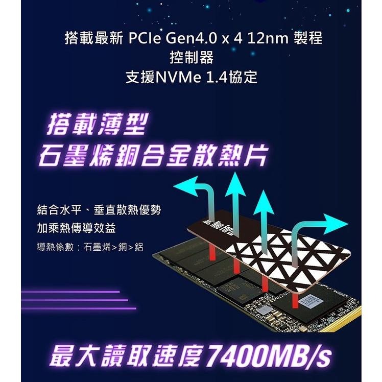 Neo Forza 凌航 NFP455 1TB PCIe Gen4x4 SSD 固態硬碟(石墨烯散熱片)-細節圖8