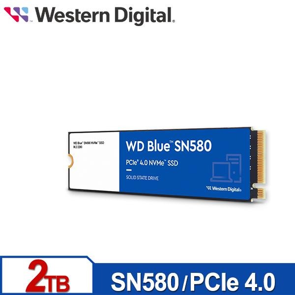 Western Digital 2TB WD Blue SN580 PCIe 4.0 NVMe M.2 SSD (4150MB/s),  WDS200T3B0E
