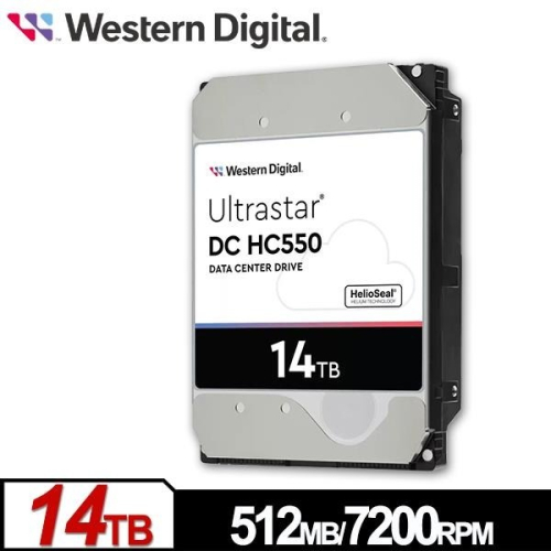 WD Ultrastar DC HC550 14TB 3.5吋 SATA 企業級硬碟 WUH721814ALE6L4
