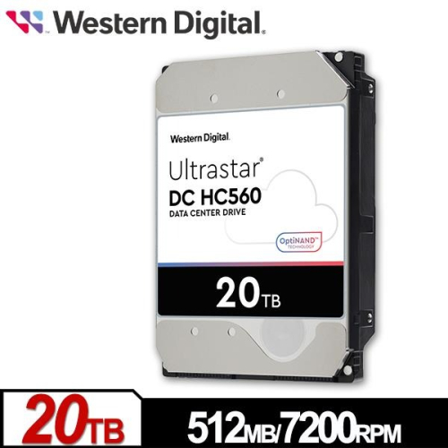 WD Ultrastar DC HC560 20TB 3.5吋 SATA 企業級硬碟 WUH722020BLE6L4