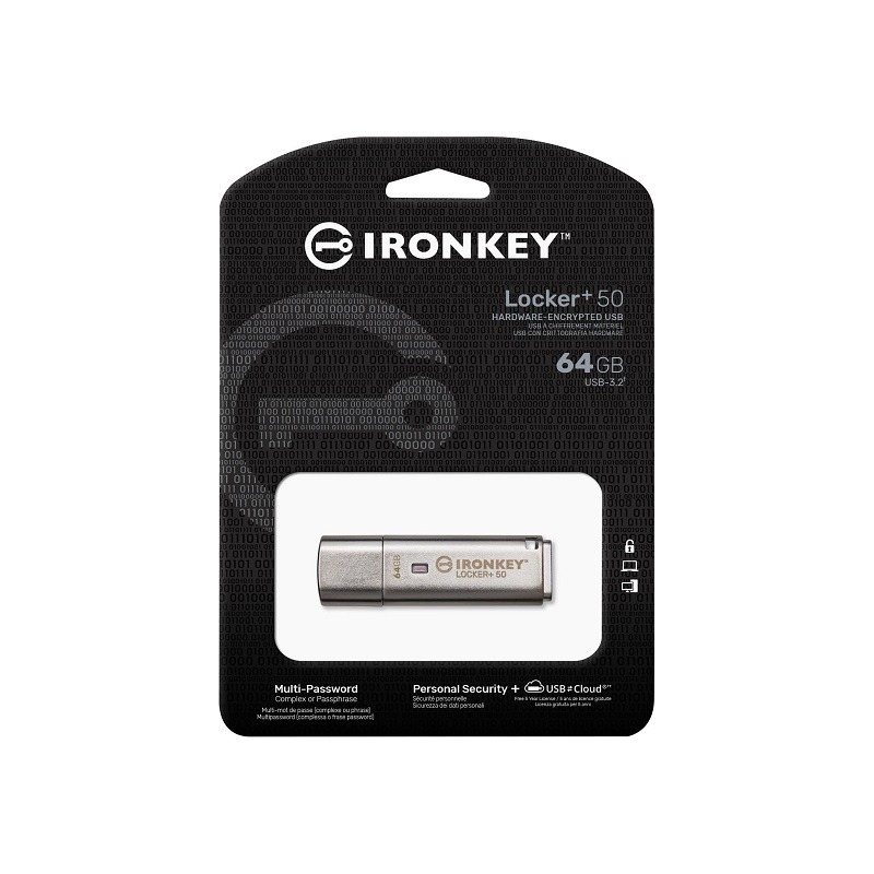 Kingston 金士頓 IronKey Locker+ 50 64G 硬體型加密隨身碟 IKLP50/64GB-細節圖3