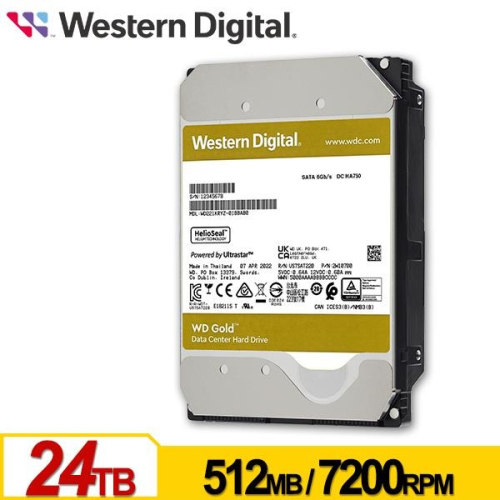 WD 金標 24TB 3.5吋 SATA 企業級硬碟 WD241KRYZ