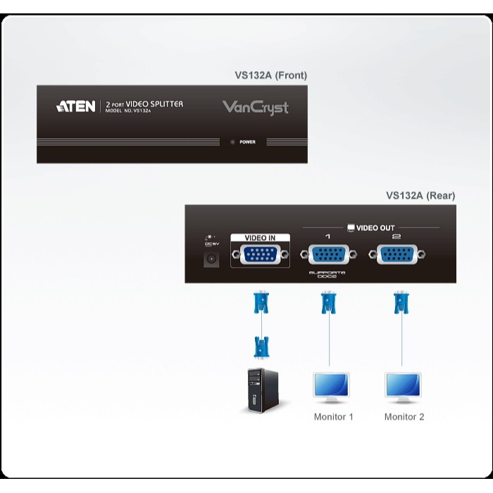 ATEN 2埠VGA視訊分配器(一進二出) (VS132A)-細節圖4